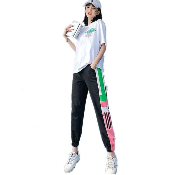 

trending products 2021 large size youth clothing for women tracksuit printing lady clothes set summer casual sports suit 1685 women's t, Gray