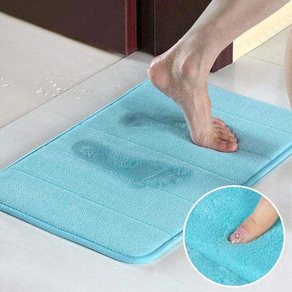 

cushion/decorative pillow home bath mat coral fleece bathroom carpet water absorption non-slip memory foam absorbent washable rug toilet flo