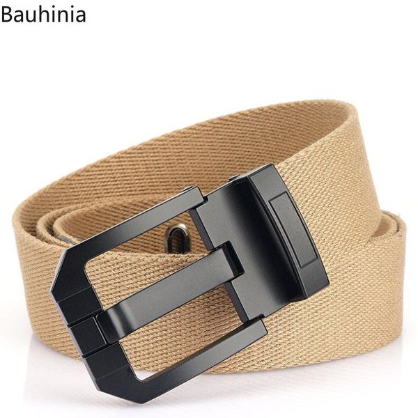 

belts bauhinia 2021 outdoor sports 120x4cm zinc alloy buckle tactical canvas belt casual 6 colors pin, Black;brown