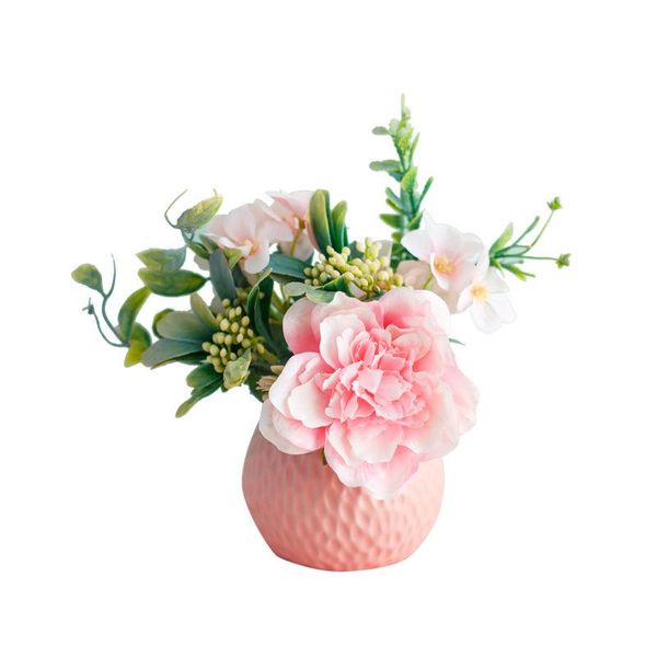 

decorative flowers & wreaths nordic style simulation flower set ceramic vase rose plant potted home decoration fake pot