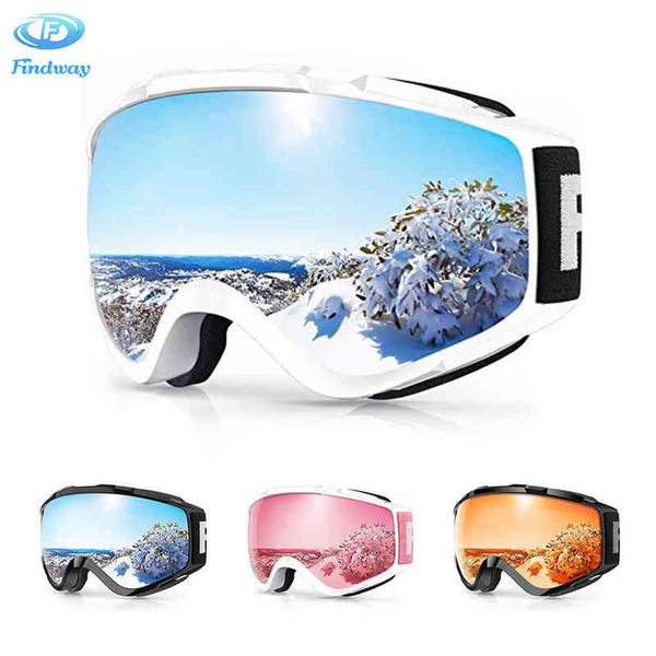 Findway Snowboard UV400 Protection Óculos de esqui OTG Design Projeto Anti-Fog Anti-Fog Glasses para homens Mulheres 220104