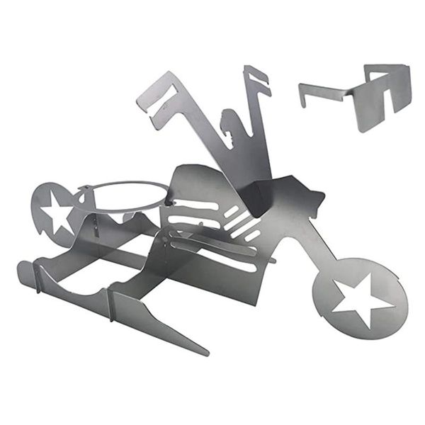 

tools & accessories portable chicken motorcycle stand bbq stainless steel rack outdoor camping tool convenient party roast