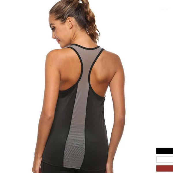 

yoga outfit women fitness shirts sleeveless tank mesh back workout quick dry sports vest ladies running t shirt