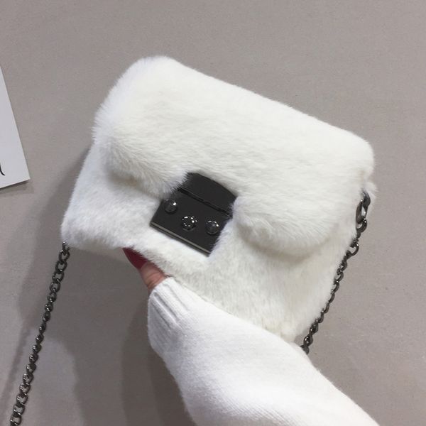 

faux fur bag women chain crossbody shoulder bag handbag purse mini brand designer handbags fashion winter