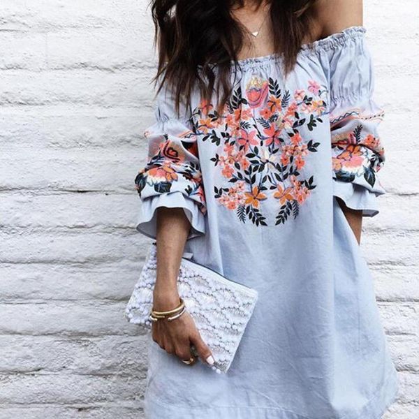 

casual dresses 2021 women's summer dress fashion pirnt loose vintage off shoulder floral short mini women, Black;gray