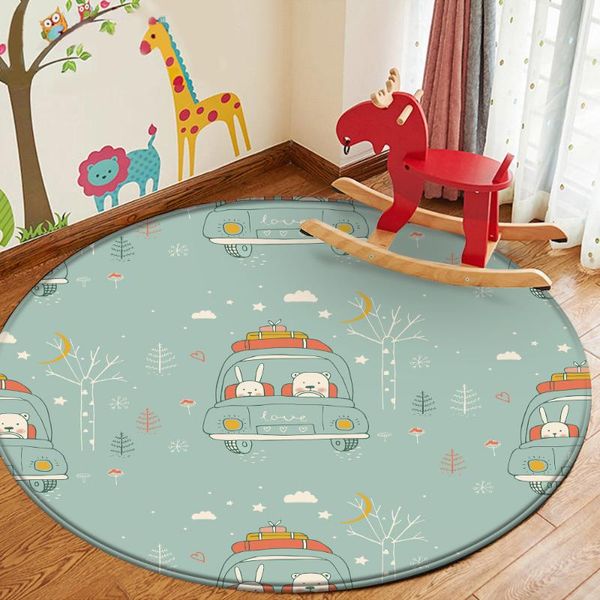 

carpets cartoon floor rug for living room bedroom kids non-slip play mat carpet fashion cute animals flannel pattern
