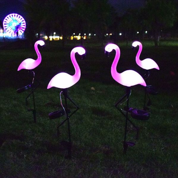 2021 LED Solar Garden luzes Flamingo Lawn Path Caminho Pathway Paisagem Partes Exterior Street Iluminação Para Pátio Jardim à prova d'água