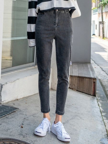

dazy high waist slant pocket skinny jeans g8to#, Blue