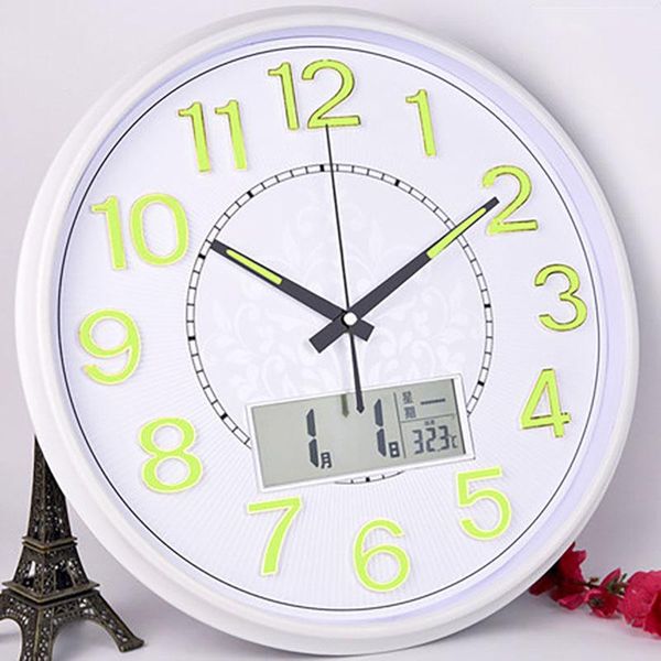 

wall clocks silent clock modern design creative large night light watch mechanism decorative digital relogio parede 5zb201