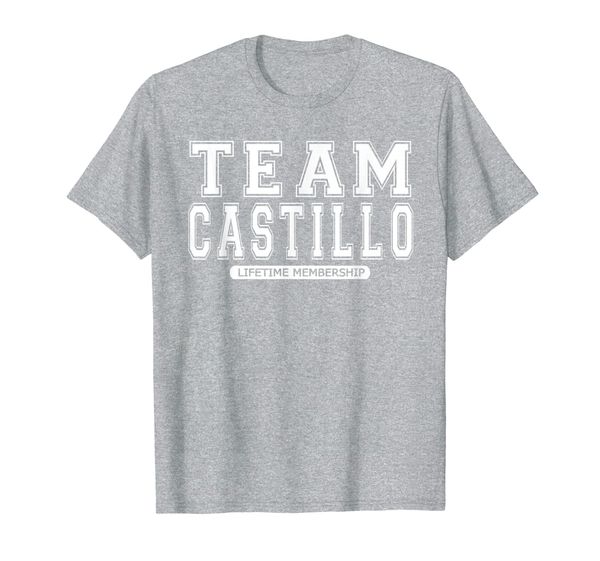 

team castillo family surname reunion crew member gift t-shirt, White;black