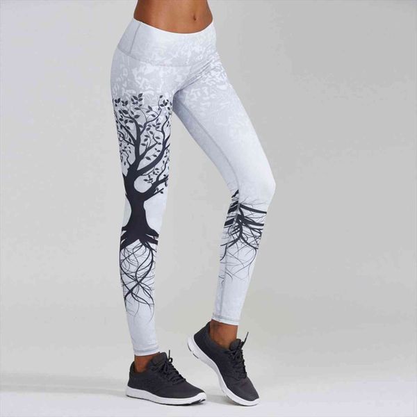 

printed sports workout gym womens leggings fitness exercise athletic pants black s