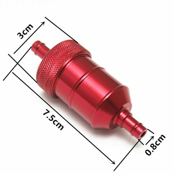 

parts red fuel cleaner filter universal line accessories 5/16inch motorcycle