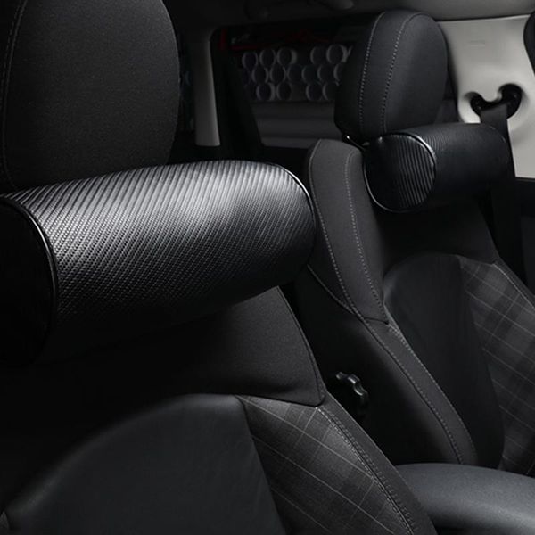 

seat cushions car headrest carbon fiber head neck pillow cushion for mini copper one jcw f54 f55 f56 f60 r55 r56 r60 r61 accessories