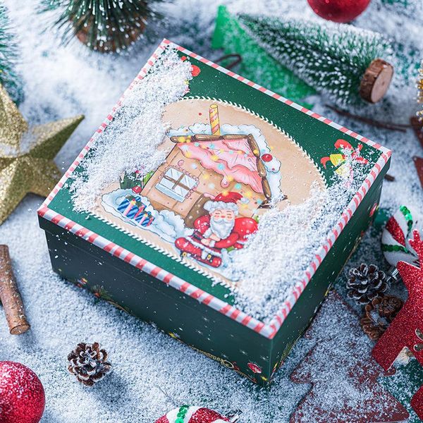 

gift wrap christmas box xmas present packaging case candy cookies perfume comestic mask wrapping peace fruit packing 1pc