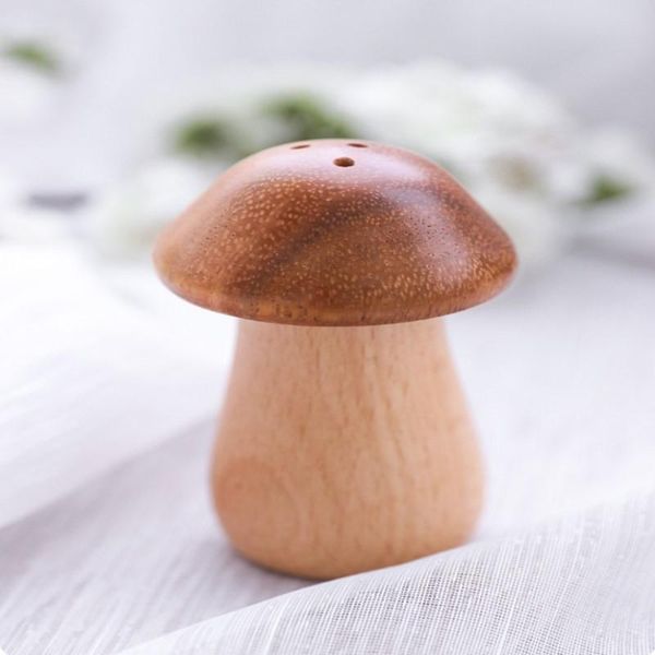 

storage bottles & jars household solid wood toothpick holder box black walnut wooden mushroom cute shape production kitchen