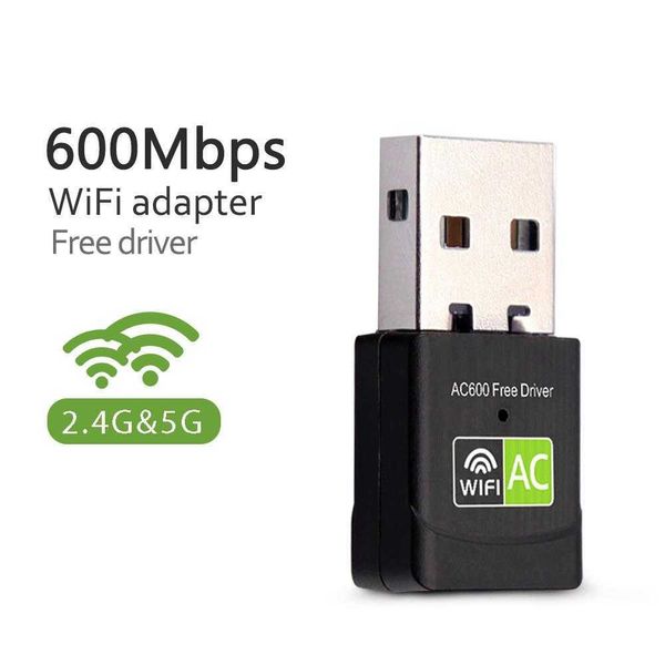 USB-WLAN-Adapter, Netzwerkkarte, USB-Ethernet, 600 Mbit/s, 5 GHz, WLAN-Adapter, WLAN-Empfänger, PC-Antenne, WLAN-Dongle, USB-WLAN-Adapter