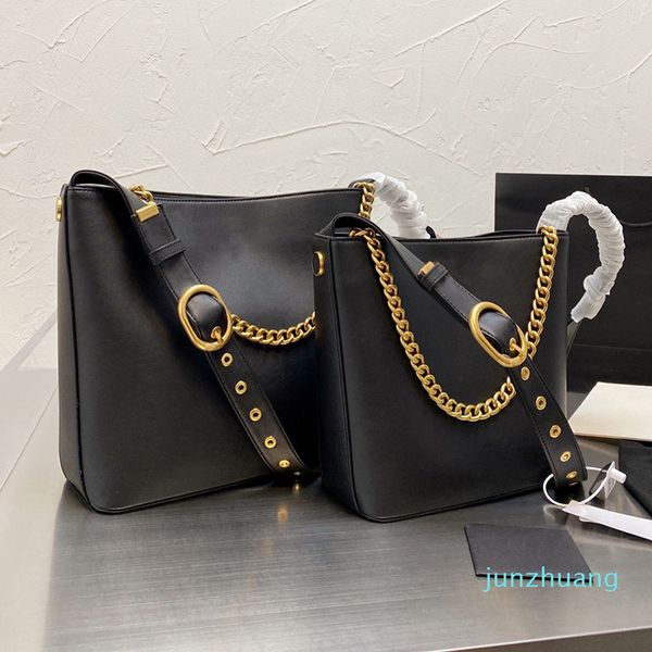 

designer- women bucket crossbody hippie bag genuine leather shopping handbags black adjustable strap shoulder handbag luxurys bags