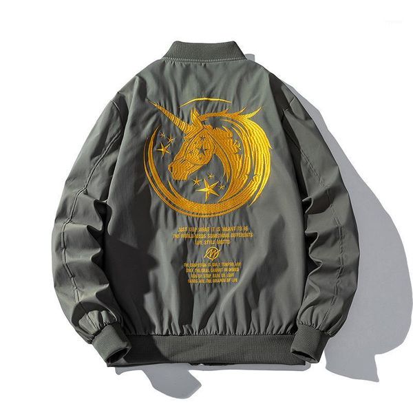 

men's jackets spring autumn bomber jacket gold anime letter embroidery harajuku style streetwear coat hip hop women pilot 2021, Black;brown