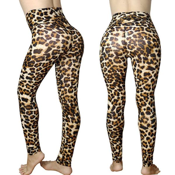 

yoga outfit women's leggings leopard print high waisted autumn punk style looks thin