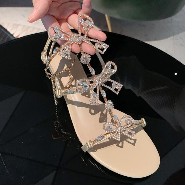 

dress shoes fericzot 2021 summes crystal sandal women rhinestone butterfly sandals comfortable casual fariy beautiful girls, Black