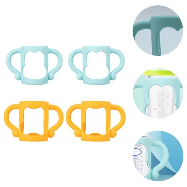 

pacifiers# 4pcs silicone feeding bottle handle wide mouth accessory