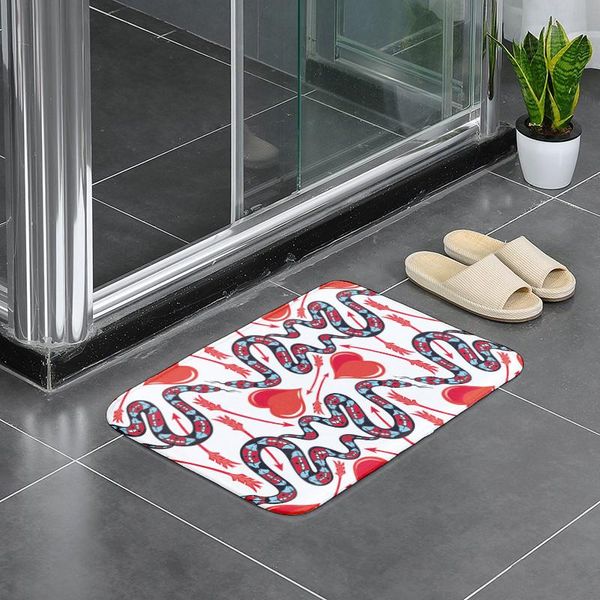 

bath mats heart printed kitchen mat anti-slip modern area rugs balcony bathroom rug carpet doormat hallway geometric