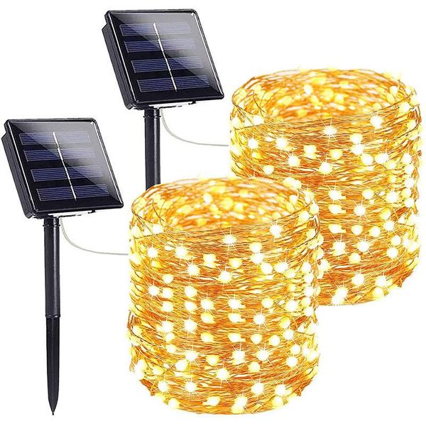 

strings year solar lamp led outdoor 10m/20m string lights fairy holiday christmas party garlands garden waterproof