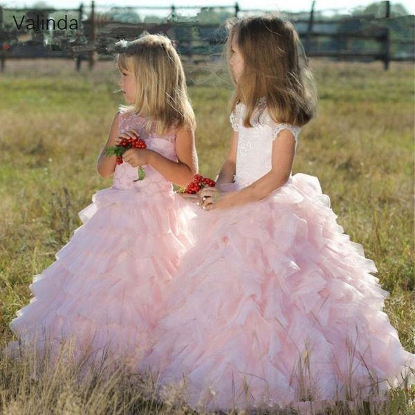 

girl's dresses short sleeves tiered flower girl formal pageant gowns, Red;yellow
