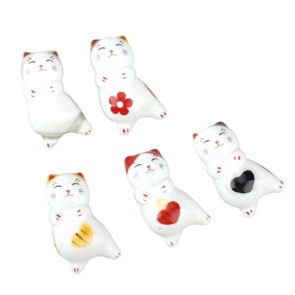 

rest chopsticks fork holder ceramic frog tableware cat spoon stand durable cute lucky set ornaments rack