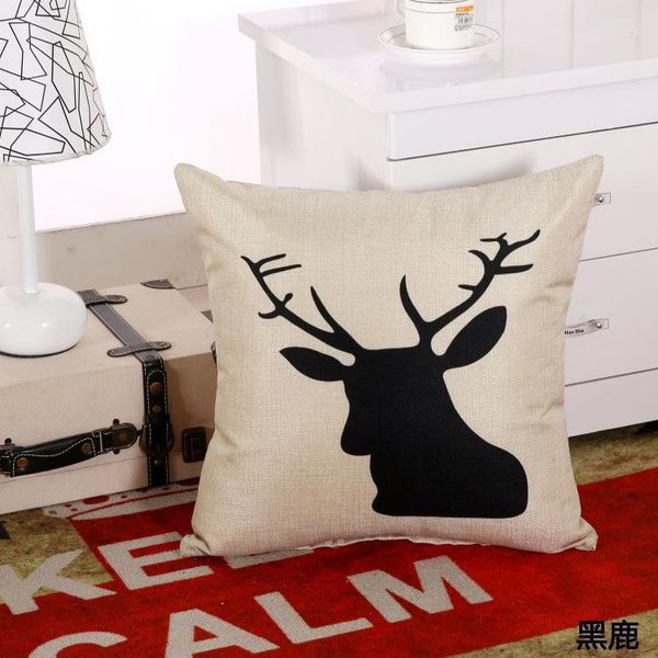 

cushion/decorative pillow xmas elk antlers cushion core cojines sofa home decoration cotton linen with case