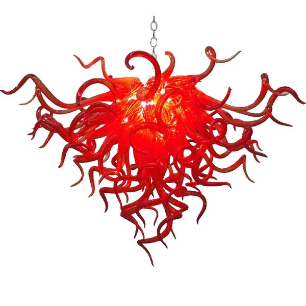 

artistic pendant lamp modern hand blown glass chandelier red color indoor hanging lamps chihuly style chandeliers light fixtures 60 by 50 cm
