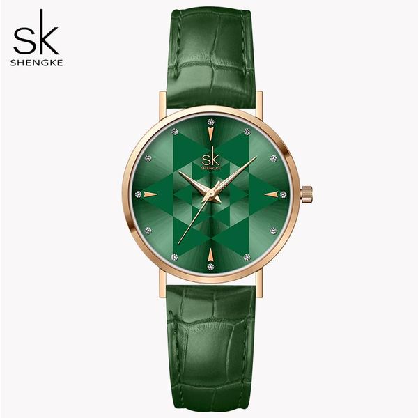 

wristwatches romantic light green women watches royal style relogio feminino ultra thin minimalist watch for brand montre femme, Slivery;brown