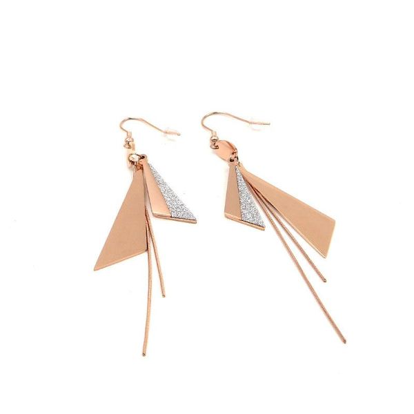 

dangle & chandelier fashion rose gold silver color knife-shaped snake bone chain tassel earrings titanium steel drop women jewelry