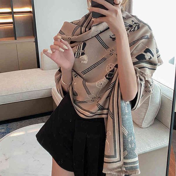 

70% off design imitation cashmere autumn warm air conditioning shawl short beard tassel scarf female decoration versatile thickened and, Blue;gray