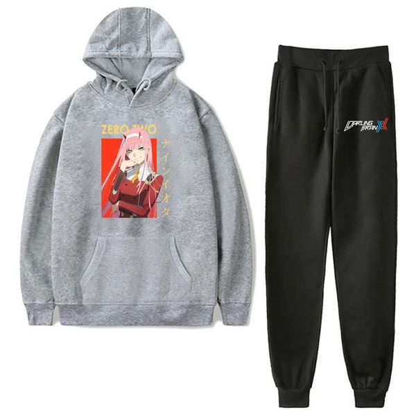 

men's hoodies & sweatshirts zero two hoodie suit couple jogging sweatshirt oversized fashion street sportswear, Black