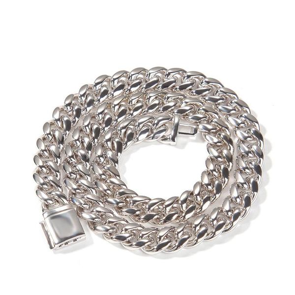 

chains s925 sterling silver solid round cuban link chain necklace for men rapper jewelry gift