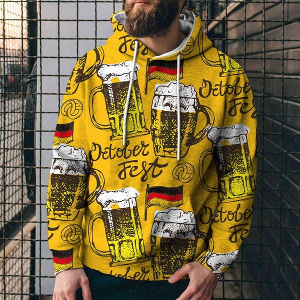 

men's sweater beer ftival 3d digital printed hooded sweater 4fds, Black