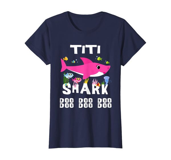 

womens titi shark t shirt, doo doo doo - mothers day gift, White;black