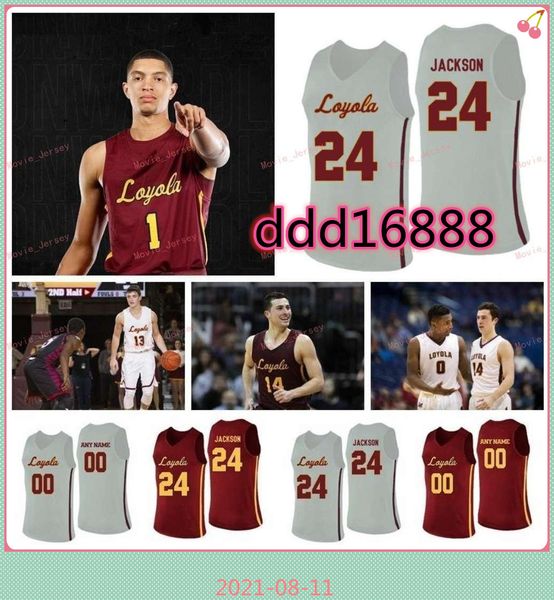 

stitched custom jersey 23cooper kaifes 24 aundre jackson tate alcock hall 25 cameron krutwig loyola chicago ramblers college men women youth, Black