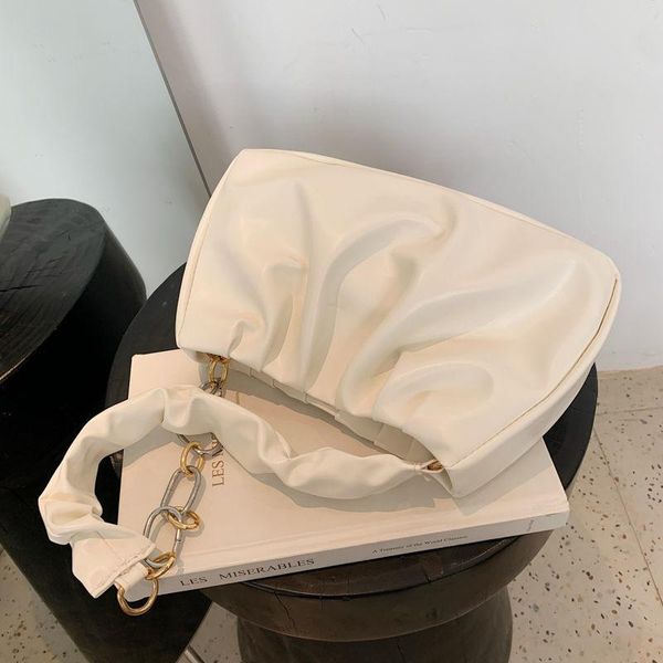 

evening bags small soft pu leather crossbody bag for women 2021 fashion pleated chain armpit shoulder purse handbags