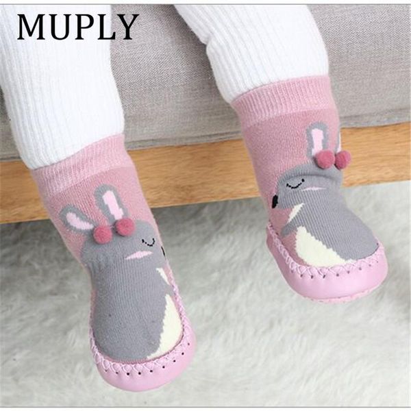 

toddler indoor sock shoes born baby socks winter thick terry cotton girl with rubber soles infant animal funny, Pink;yellow