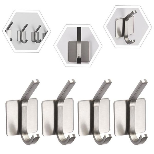

4pcs adhesive hook - self hook/coat sticky hooks for kitchen bathrooms & rails