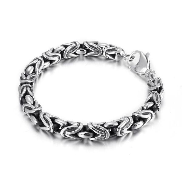 

link, chain haolynjoy punk 316l stainless steel twisted men's simple bracelet personality jewelry, Black
