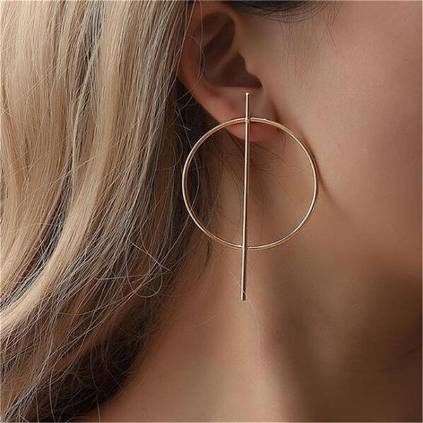 

hoop & huggie europe and the united states big exaggerated circle hollow out earrings fashion accessories manufacturers direct sales, Golden;silver