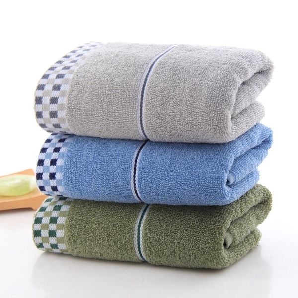 

towel home bathroom face wash towels cotton plaid side absorbent cleaning towelbath dry hair fabric 33*73cm turbans for family use