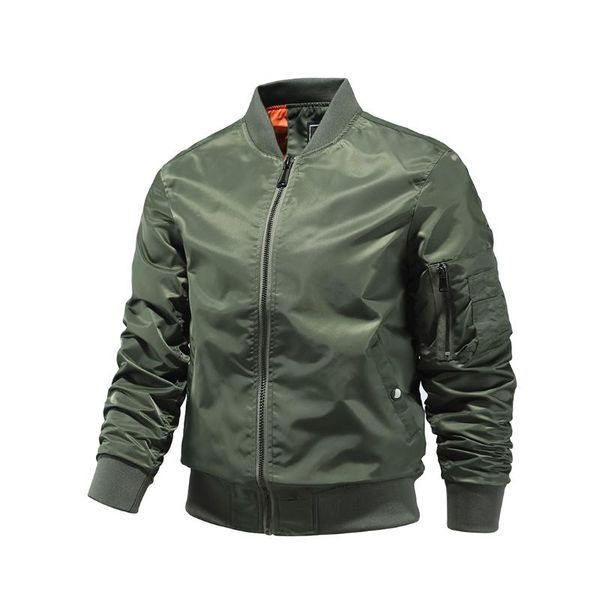 

men's jackets anyvearon autumn 2021 solid color pilot jacket for man windproof men bomber o-neck brand male clothing, Black;brown