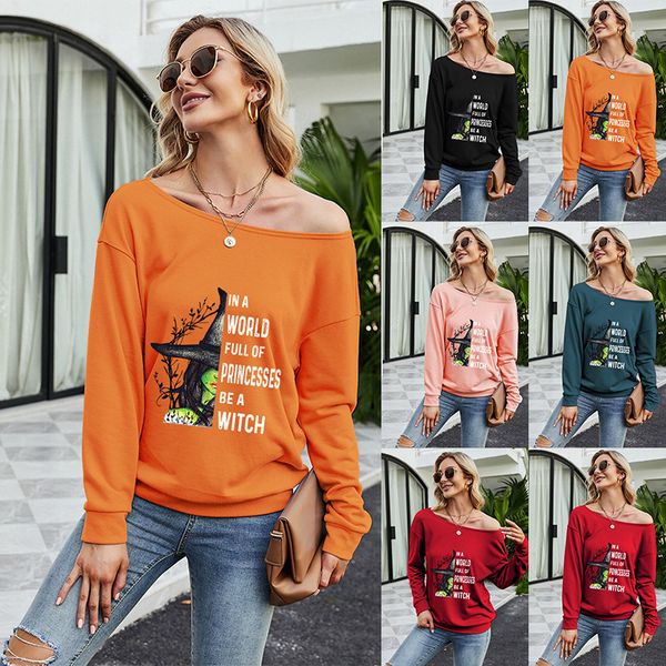 

2021 autumn women's wansheng printed casual diagonal shoulder plush sweater, Black