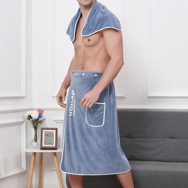 

towel [only for israel user]men's coral velvet bathrobes can wear bath towels soft absorbent swimming wrapped suitable less 90kg