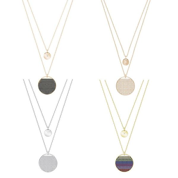 

chains swa fashion exquisite tennis racquet necklace multi-color temperament versatile gift for friends, Silver