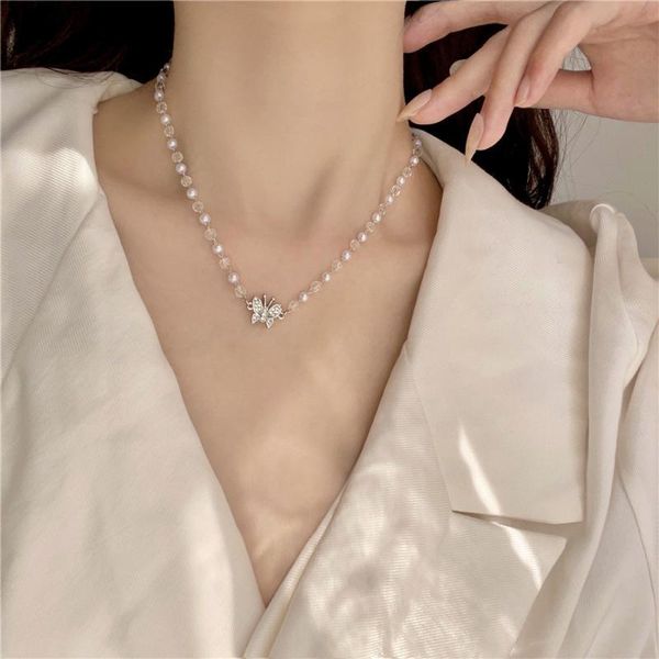 

pendant necklaces west fashionable charm temperament of contracted female butterfly shape necklace collarbone jewelry chain, Silver